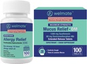 WELMATE Total Respiratory Health Sche: Alerji Yardımı Fexofenadine HCl 60 mg (100 Ct) 12 Saat Anti-Drowsy Antihist + Maksimum Güçlü Mucus Relief DM 1200 mg Guaifenesin & 60mg DXM (100 Ct)