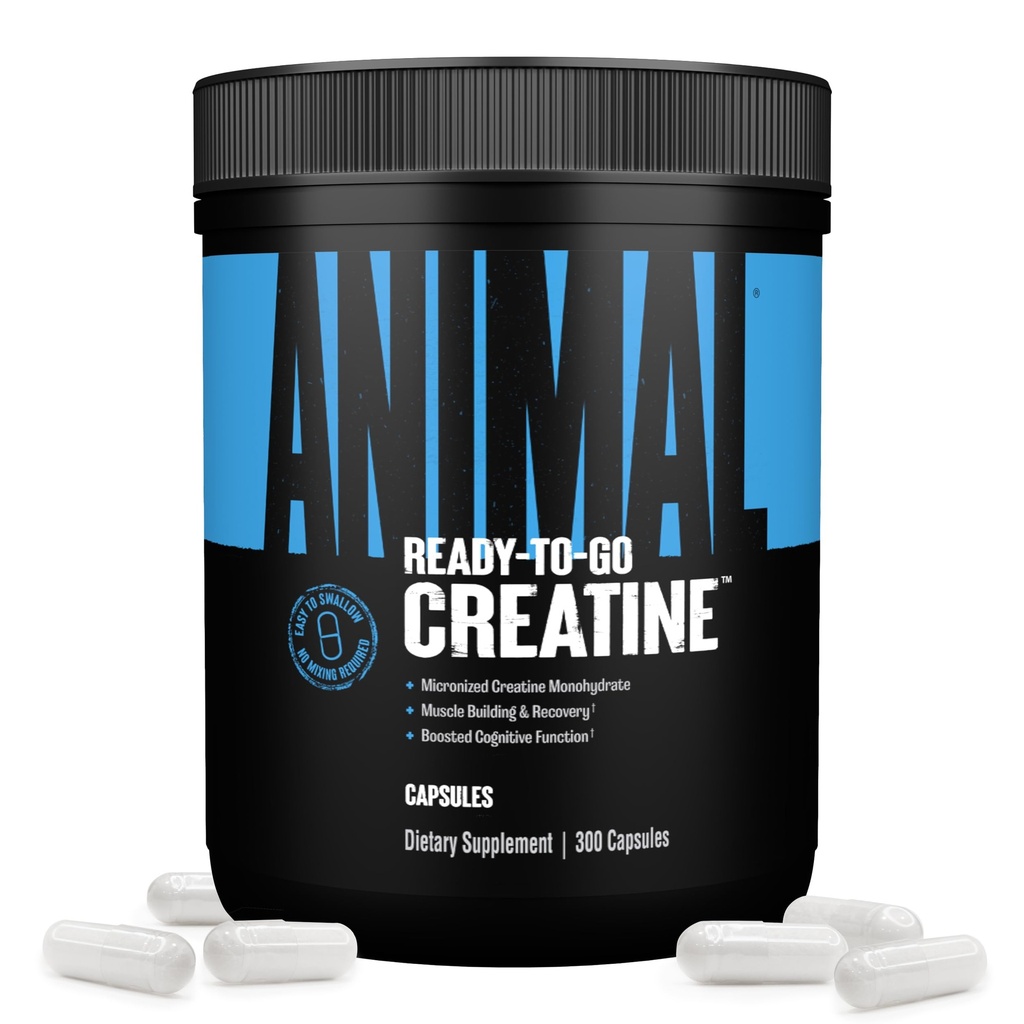 Animal Micronized Tinatine Monohidrat Capsules - 300 Caps, 2500 mg to Support Muscle growth, Endurance, ATP Production, Cognitive Function, Strength, Recovery ve Gecikme Kas Fatigue