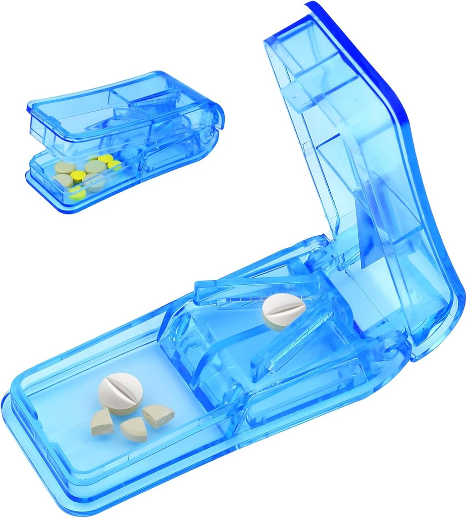 Küçük ve Tiny Pills için Pillhangter En İyi Pill XS Splitter 1/2 Vitamins Pill Splitter Cuts with Shield Medical Tablet Doubles as a Pill Organizer
