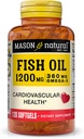MASON NATURAL Fish Oil 1.200 mg Omega-3 360 mg - Sağlıklı Kalp, Destekler Circulatory Function, Improv Cardiovascular Health, 120 Softgels