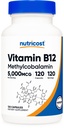 Nutricost Vitamin B12 (Methylcobalamin) 500006, 120 Capsules - Vegetarian Caps, Non-GMO, Gluten Free B12 Supplement