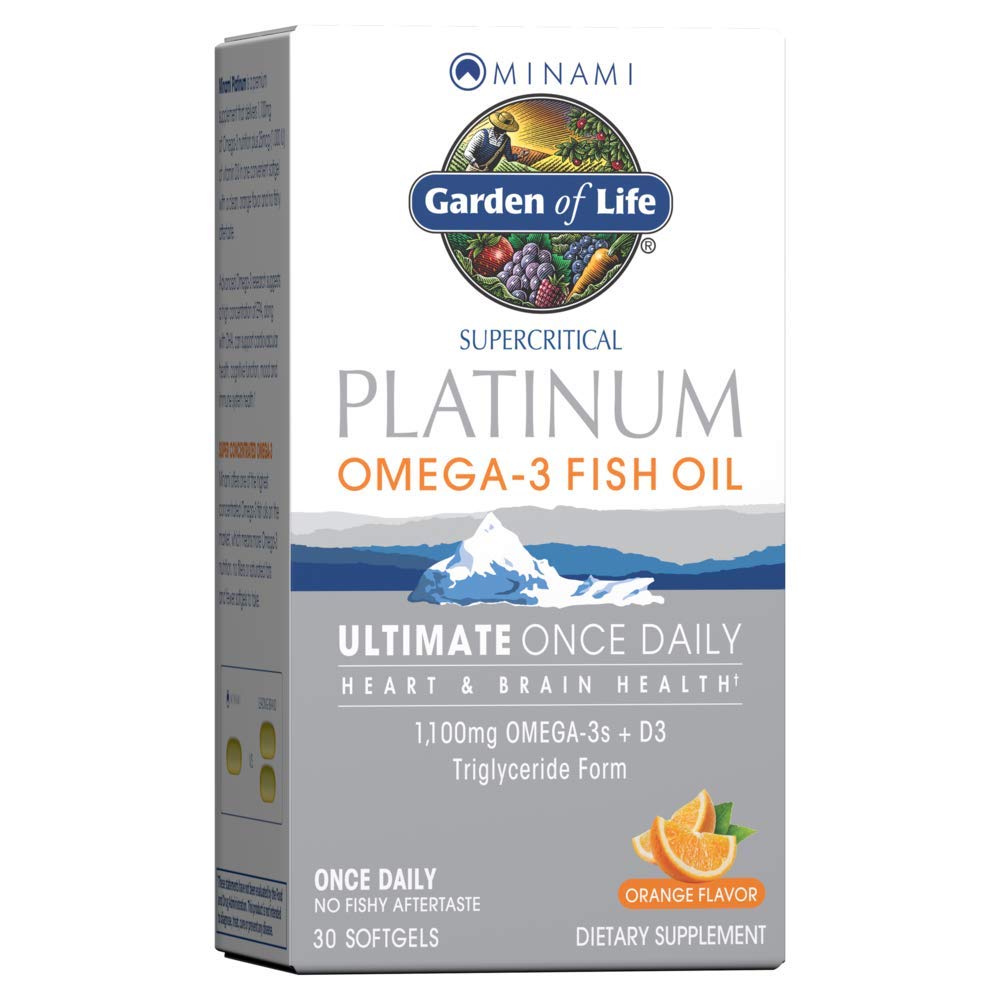 Life Minami Super critical Platinum Omega 3 Fish Oil Supplement - Orange, 30 Softgels, Ultimate Once Daily Fish Oil Omega 3 for Heart & Brain Health, 1100 mg Omega-3s + 1.000 IU Vitamin D3