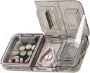 CFMOUR 3-in-1 Pill Cutter Splitter for Tiny or Small Large Pills, Crusher Grinder with Powder Brush Grind Tablets, Pill Carrier for Storage Pills, Mills for Elderly, Kids&Pets, Black