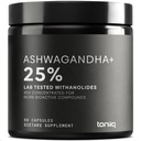 Ashwagandha - Ultra High Potency 40:1 25 Withanolides ile alıntı - Hindistan'da Vahşi Hasat - Yüksek Yoğun ve Üçüncü Parti Lab Test Edildi - 60 Capsules