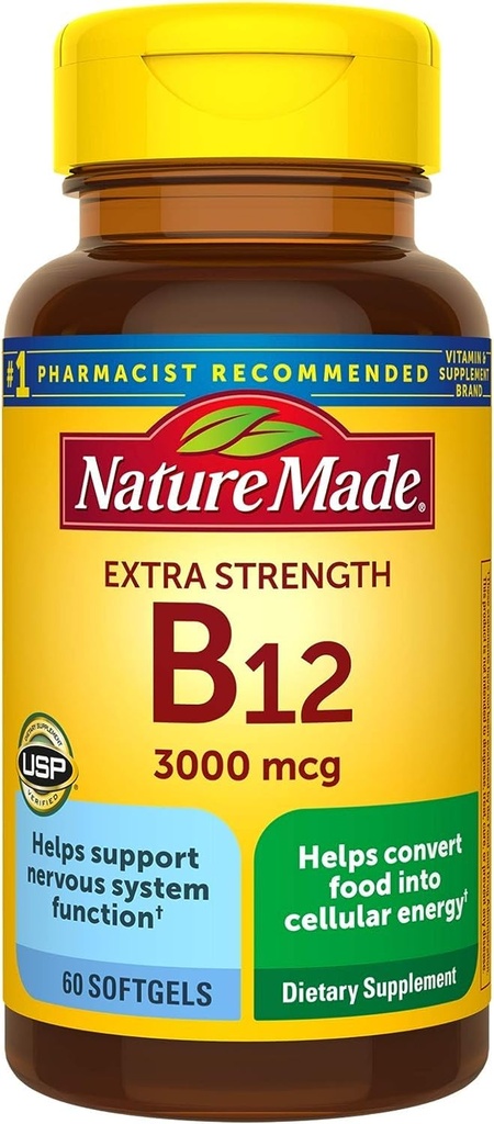 Ekstra Kuvvetli Vitamin B12 3000 mcg Softgels, 60 Kont