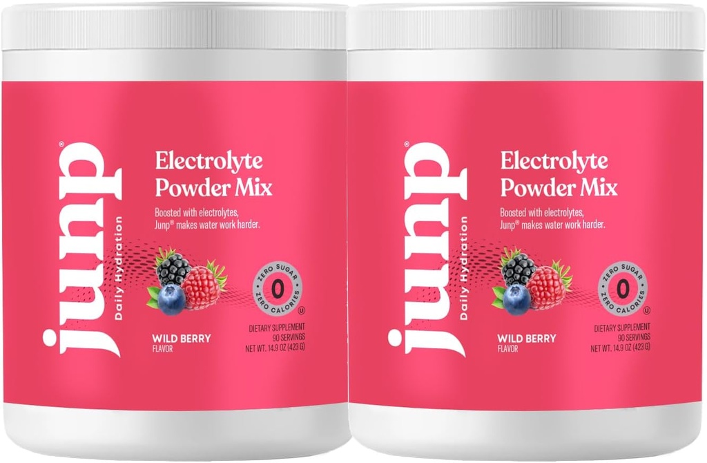 JUNP Electrolytes Toz No Sugar No Carbs – Wild Berry Meyve Flavor İçecek Mix - Pyum & Salt Electrolyte Hydration Toz Zero Calorie Sugar Free Electrolyte Toz, Keto Friendly, 180 Servisler