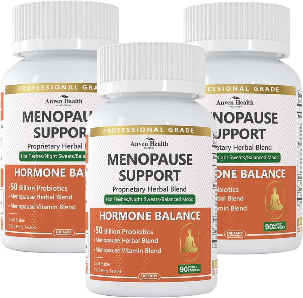 Women Menopause Probiyotiks Relief,Vitamin D3 & B6, Supports Hot Flashes, Gece Ters, Bloating & Gut Health with Black Cohosh, Collagen | 270 Veggie Caps