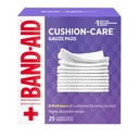 Band-Aid Brand Absorbent Cushion Care Sterile Square Gauze Pads for First Aid Protection of Minor Cuts, Boates & Burns, Non-Adhesive, Yara Bakımı Giyinme Padleri, Büyük, x 4 içinde, 25 ct
