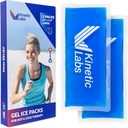 Reusable Gel Ice Packs for Injuries by Kinetic Labs (2 Pack) - Injuries 11" x 5.3" - Arka Baş Diz Omuzları Ankle Elbow Foot Headaches Cerrahisi için Esnek Buz Paketleri (Large)
