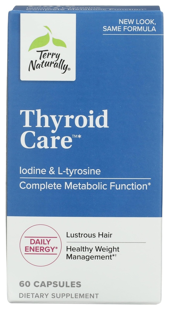 Terry Doğal olarak Tiroid Bakım - Immune Health & Energy Support Formula - Tiroid Sağlığı Desteği için Iodine ile Beslenme Tamamı - L-Tyrosine ile Sağlık Supplement - 60 Capsules