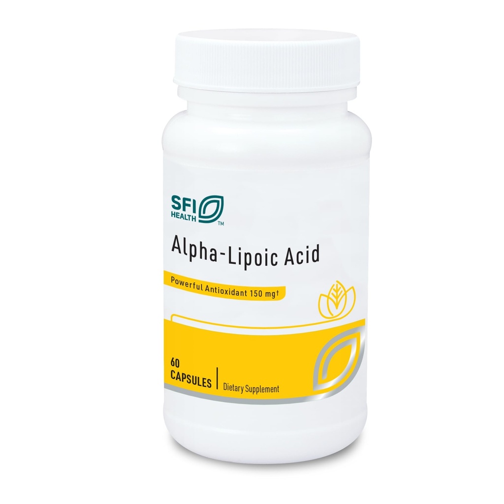 Klaire Laboratuvarları SFI Health Alfa-Lipoic Acid 150 mg - ALA Supplement to Discover Liver Detox, Antioksi Support - Hipoallergen & Corn-Free (60 Capsules)