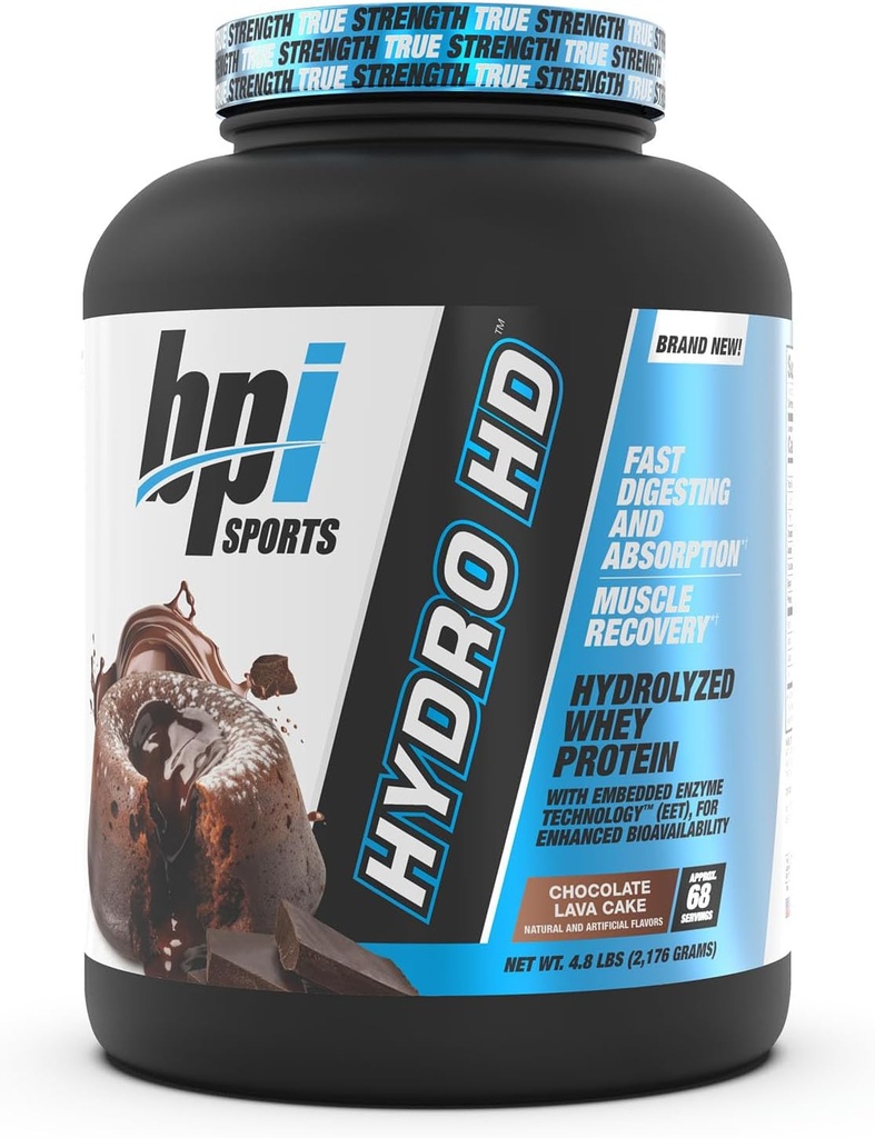 BPI Sports Hydro HD - 100% Hydrolyzed Whey protein Toz - Kas Büyüme, Kurtarma, 25g of Hydrolyzed Protein, Low Carb, Low Sugar, Fast Absorbing (68 Hizmet, Chocolate Lava Kek)