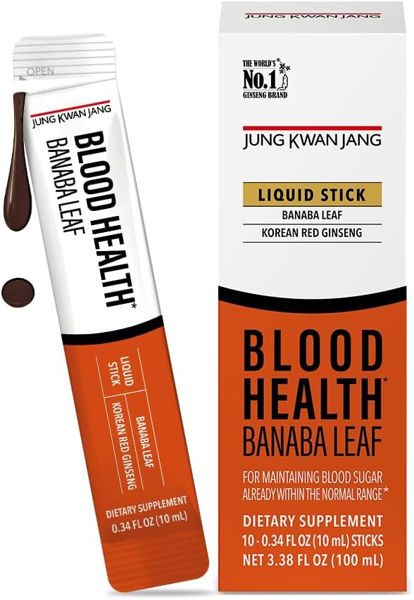 JungKwanJang Blood Health Banaba Leaf Extract (100mg), Carob Pods, Kore Red BTC Her Zaman Circulation için Çöpleri, Post Meal, Enerji, 10 Kont Kont Kont