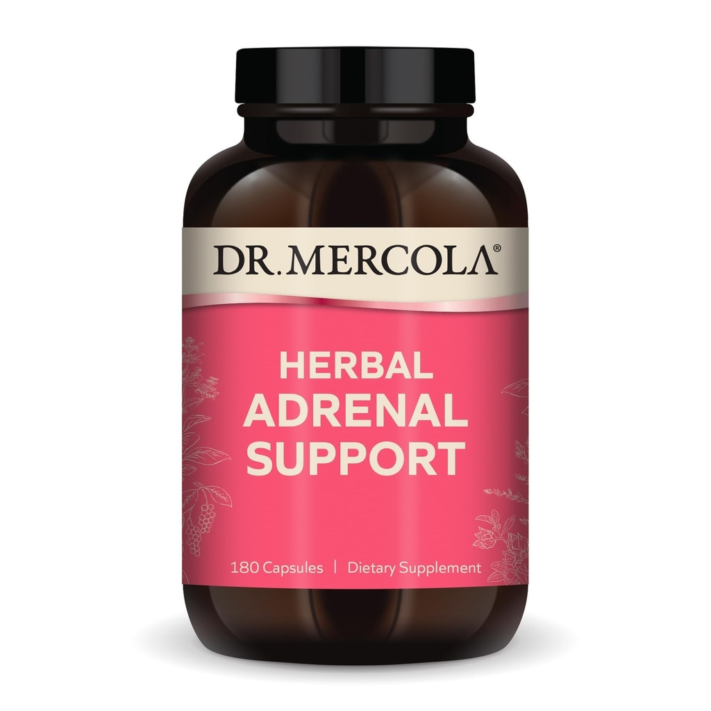Dr. Mercola Herbal Adrenal Destek, 90 Hizmet (180 Capsules), Diyet Supplement, Mood ve Stres Yönetimi, Non-GMOMO