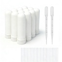 12 Set Essential Oiltherapy Tubes Inhaler Sticks Blank Nasal Inhalers(12 Complete Sticks) + 2 Poli Pipette Droppers