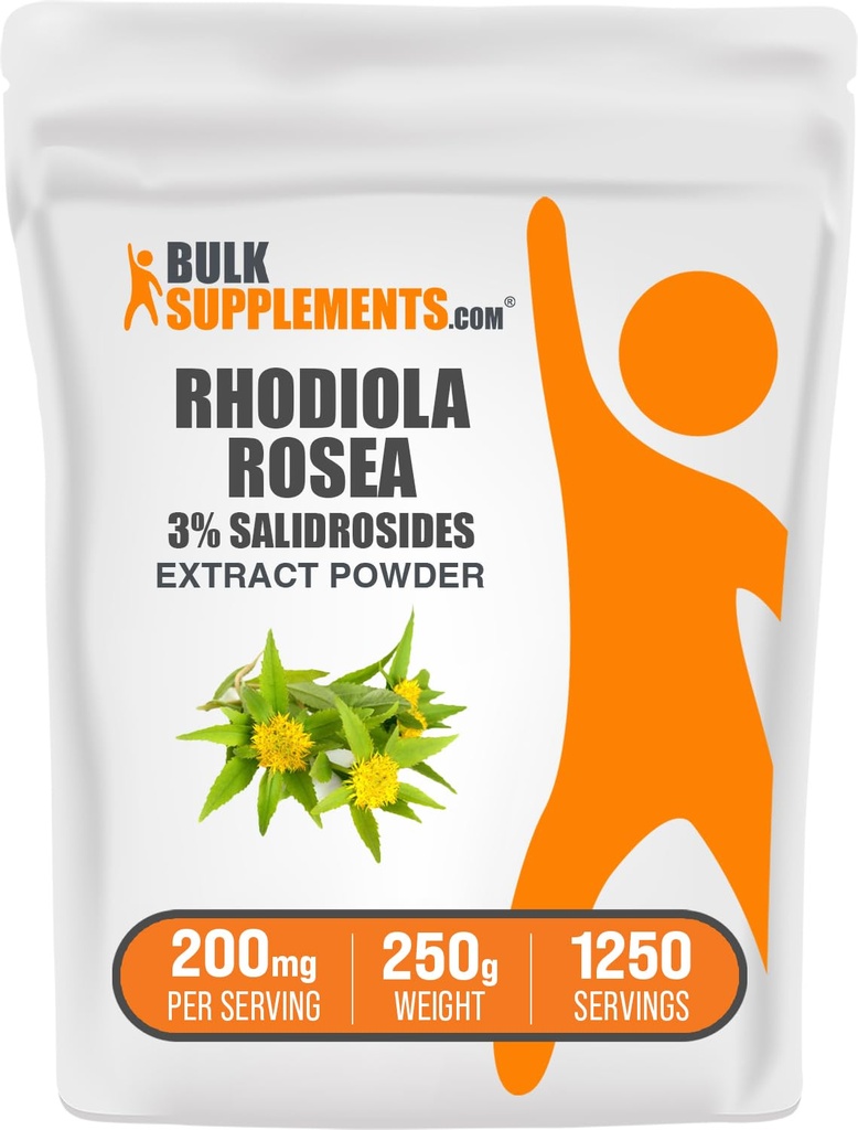 BulkSupplements.com Rhodiola Türlü Toz -% 3 Salidrosides, Rhodiola Rosea Ekstraksiyon - Herbal Supplement, Gluten Free, 200 mg per Service, 250g (8.8 oz) (Pazar 1)