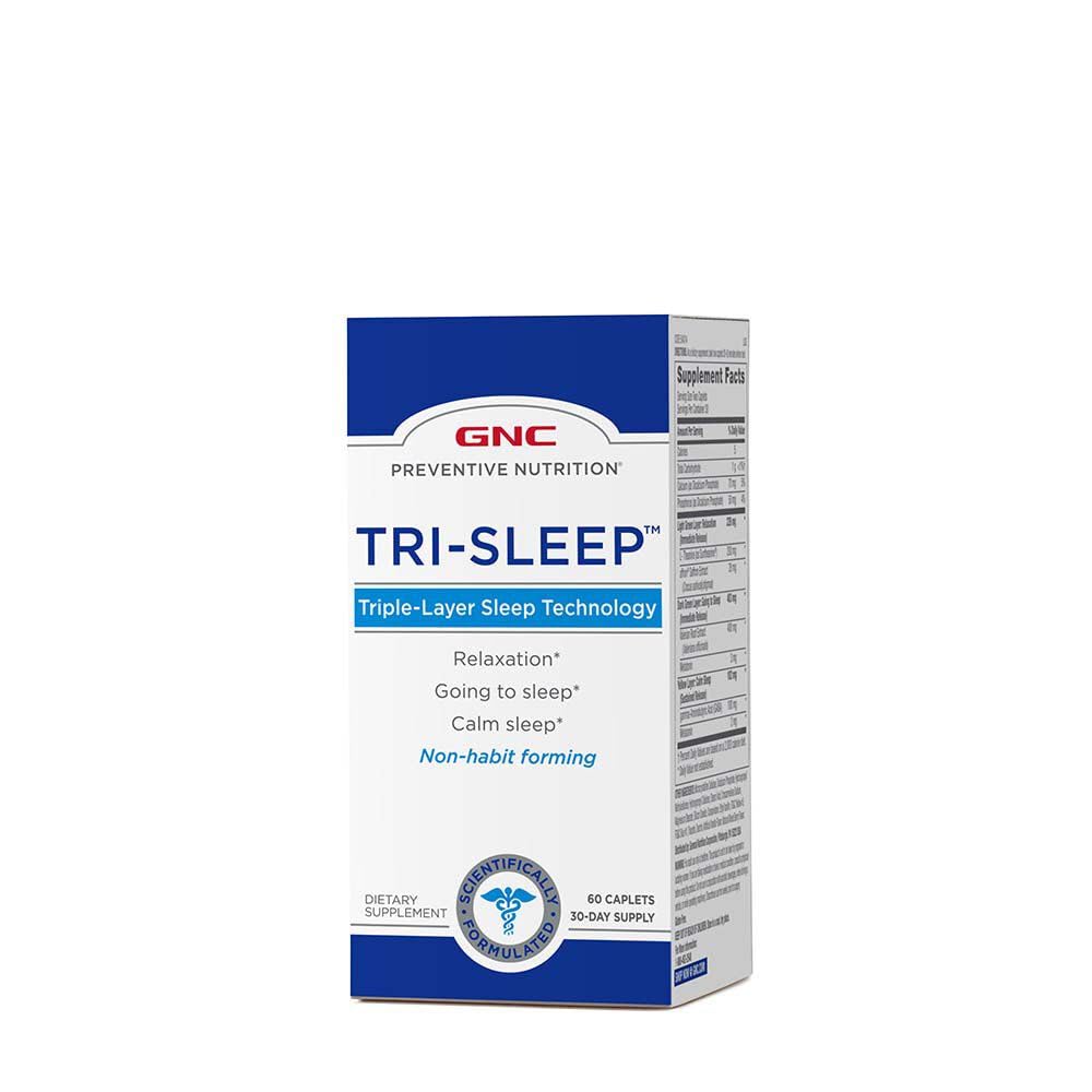 GNC Önleyici Beslenme Tri-Sleep, Calm Uyku ve Rahatlama, 60 Caplets
