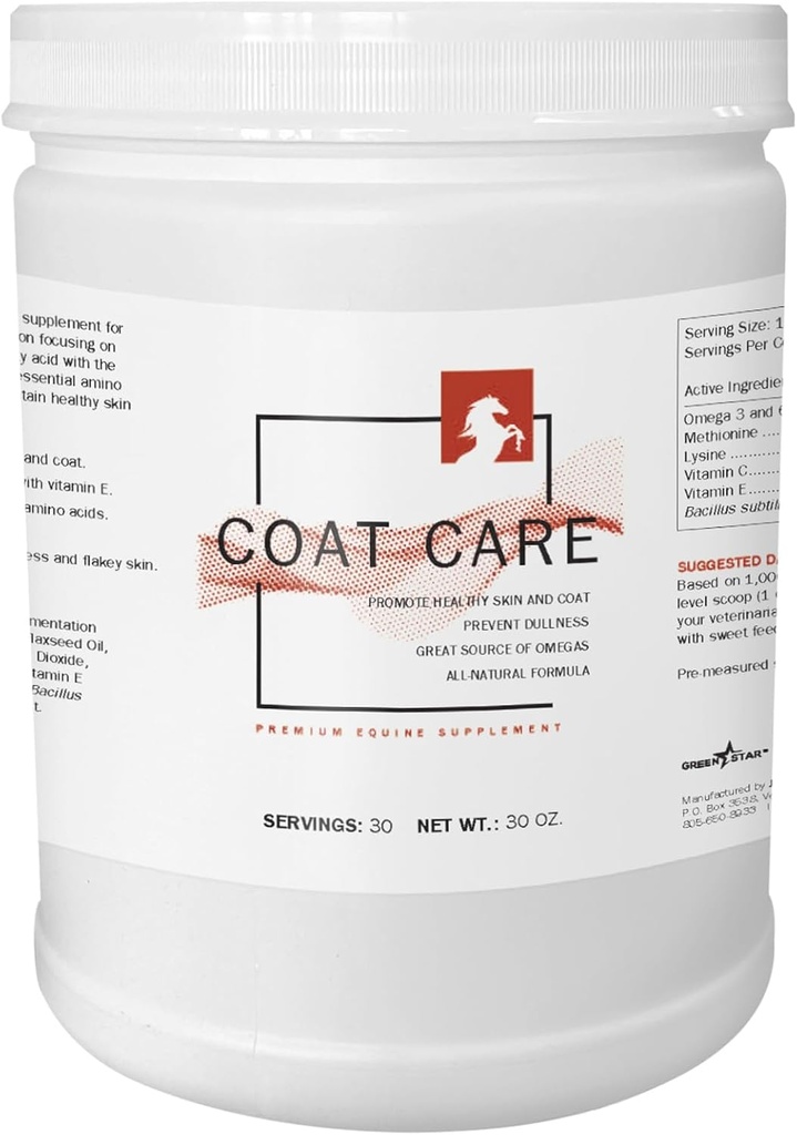 Green Star, Coat CareTM, Toz Equine Supplement, Feed Katkısı, 2 Lbs