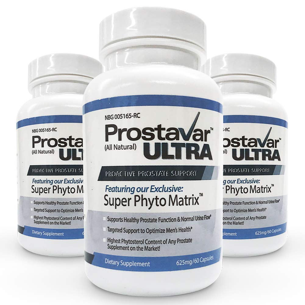 3 Şişe Yeni Orijinal Prostavar Ultra Prostate Support 600 mg 90 Beta-Sitosterol & 320mg Saw Palmetto + Grape Tohum Ekstraksiyon