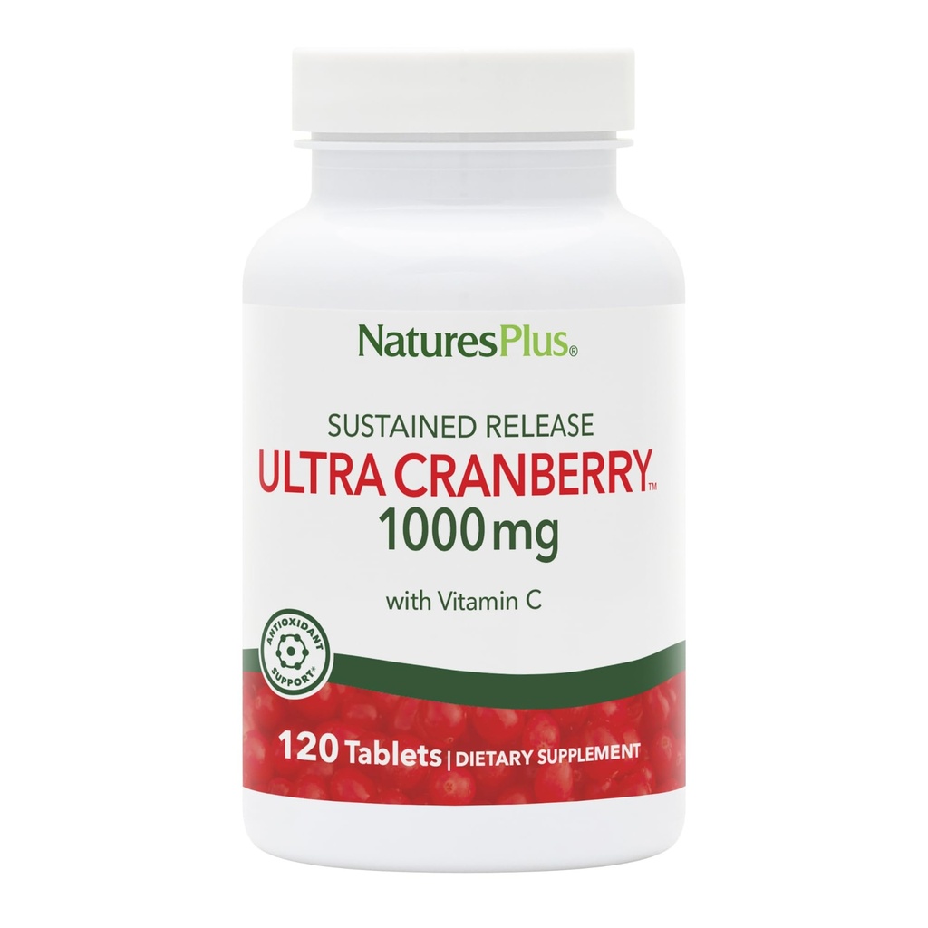 NaturesPlus Ultra Cranberry, Sustained release - 1000 mg, 120 Tablet - C - Vegetarian, Gluten Free - 60 Hizmetler
