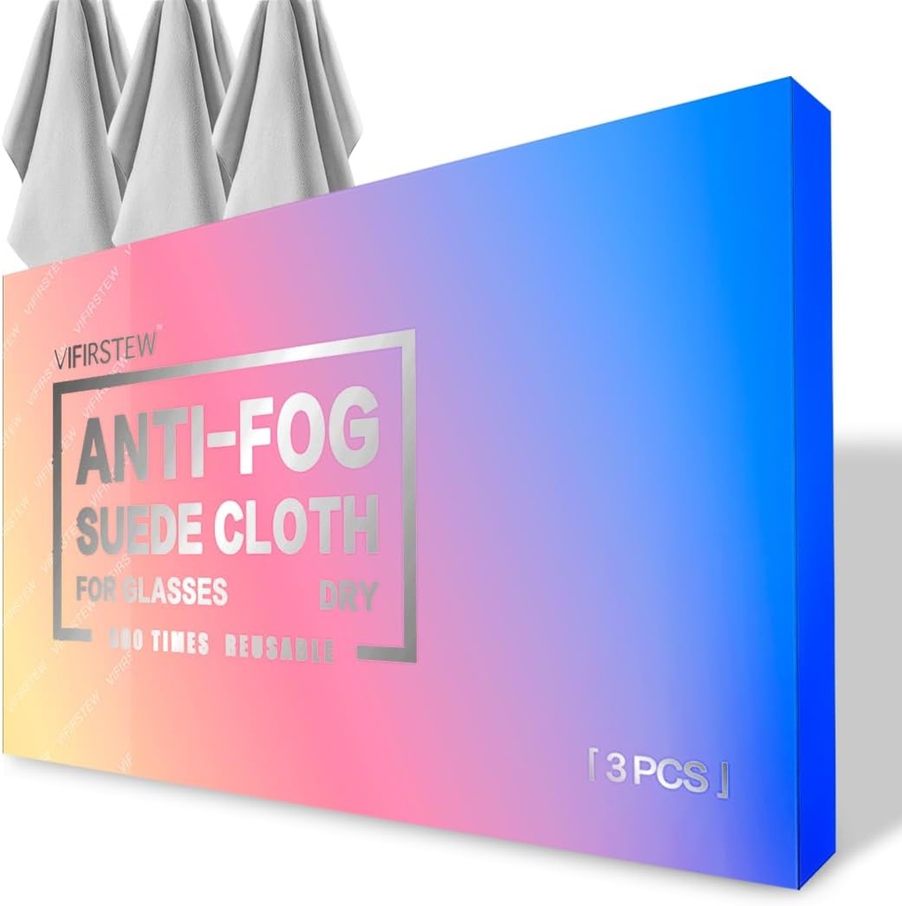 Kuru Anti Fog Kumaşı, 3 Pack Antifogging Kumaş for Eyecames, Ekran, Goggles, Reusable ve Portatif Temizlik Kumaş Lens Wipe, Maskelerle Kaplamalar için Kaplamalar