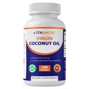 Vitamatic Virgin Coconut Oil Softgels, 3000 mg Per Servisi, 60 Hizmet, 180 Kont, Non-GMO, Gluten Free