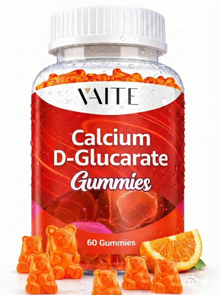 Calcium D-Glucarate Gummies 1000mg - CDG Cleanse Supplement for Men and Women, Hormone Metabolism Balance & Menopause Supports, Non-GMO, Vegan, Gluten Free, Soy Free Supplements, 60 Gummy Chewables