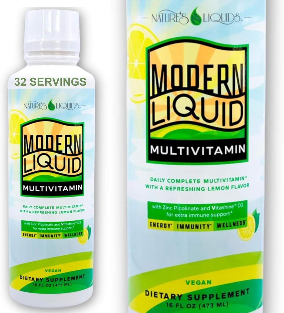 Doğanın sıvıları - Kadınlar ve Erkekler için Modern Sıvı Çokvitamin | Vegan | Immunity, Enerji ve Wellness | Doğal Citrus Flavor