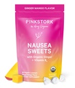 Pembe Stork Organik Mango, Sabah Hastalığı ve Hareket Hastalığı Için B6 Vitamini ile Tatlılar, Ginger & Vitamin B6, 1. Trimester Hamilelik Derecesi Sahip olmalıdır - 30 adet sarsılmış Candies