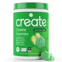 Erkekler ve Kadınlar için Kreatif Monohidrat Gummies - Boost Focus, Strength ve Endurance, Anti-Melting Formula, Vegan, Gluten-Free, Non-GMO, 1.5 Gramtine per Gummy (Sour Green Apple, 90 ct)