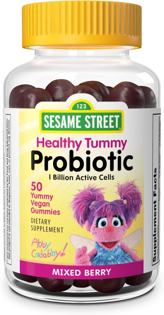 Webber Naturals Sesame Street Çocuklar için Sağlıklı Tummy Probiyotikler, Gummy başına 1 Milyar Aktif Hücreler, Digestive Health, Free of Gluten, Dairy, Peanut & Gelatin, Vegan