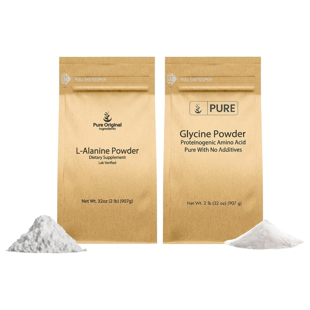PURE ORIGINAL INGREDIENTS L-Alanine & Glycine Toz Sche (2 lb Her), Tamam Tozlar, Saf & Undiled