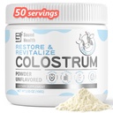 Colostrum Supplement Powder for Humans - Organic Bovine Colostrum Supplement for Gut Health, Hair Growth, Beauty, and Immune Support - Unflavored (50 Servings)