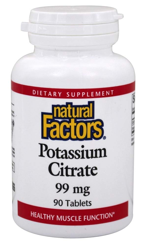 Doğal Faktörler - Potasyum 99 mg, Sağlıklı Kaslar, Nerves & Heart, 90 Tabletler