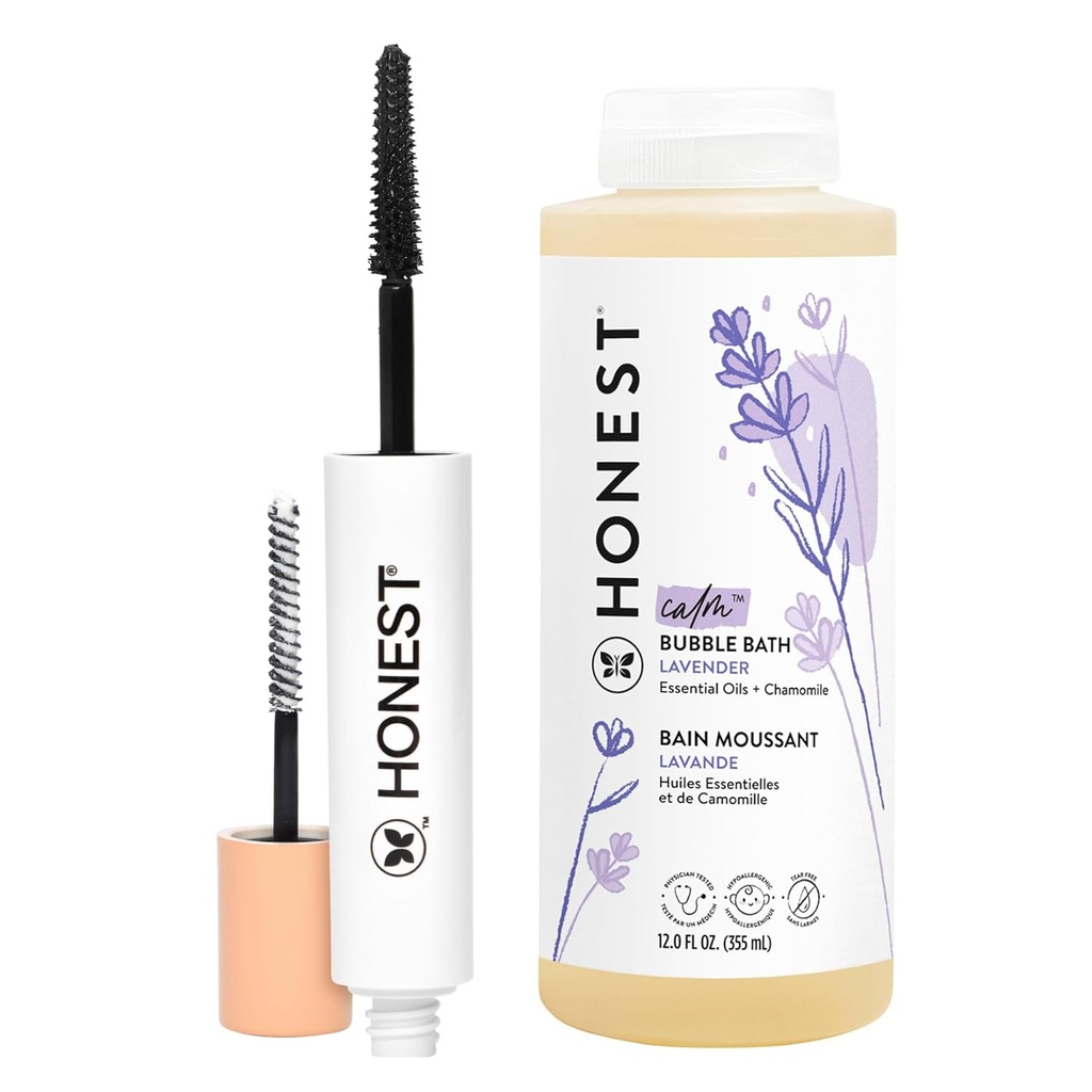 Dürüst Güzel Kasıra + Dürüst Lavender Köpükleme Banyo Paketi | Doğal Türlü + Cruelty Free | 0.27 fl oz, 12 fl oz