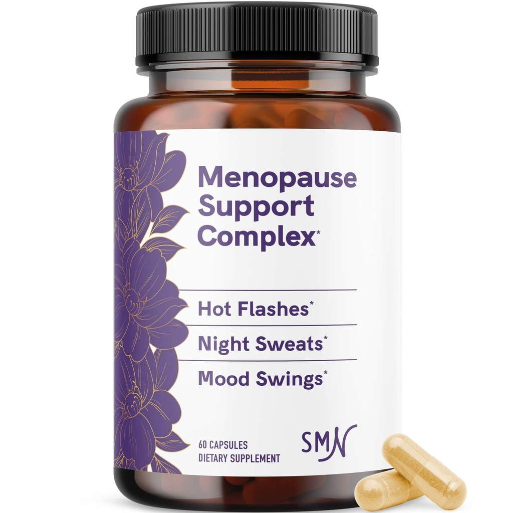 Menopause Supplements for Women Hot Flashes & Night Sweats | Hormone Balance, Menopause Relief for Women & Perimenopause Support | With Black Cohosh, DIM & Red Clover | 60 Ct (2 Month Supply)