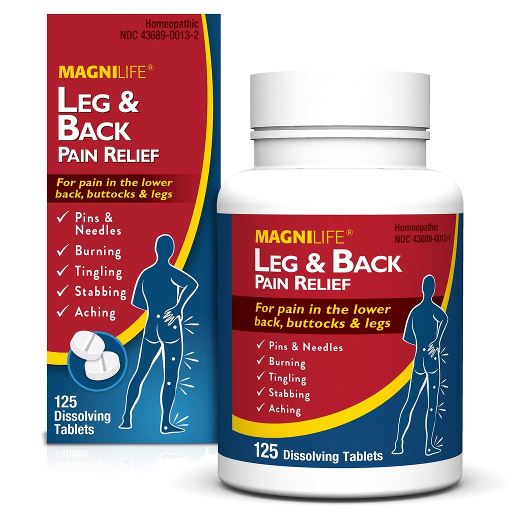 MagniLife Leg & Back Pain Relief, Fast-Acting Pain Relief, Doğal Soothe Burning, Tingling ve Stabbing Pains, Symptomatic veya Önleyici, 125 Quick-Dissolve Tabletleri
