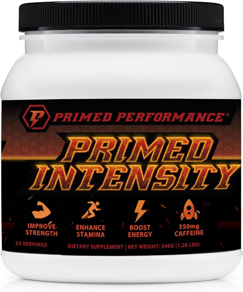 Primed Intensity Pre-Workout Supplement - All Natural - Beta-Alanine, Caffeine, Kretine, Citrulline, NONT (24 Hizmet) (Raspberry Lemonade)
