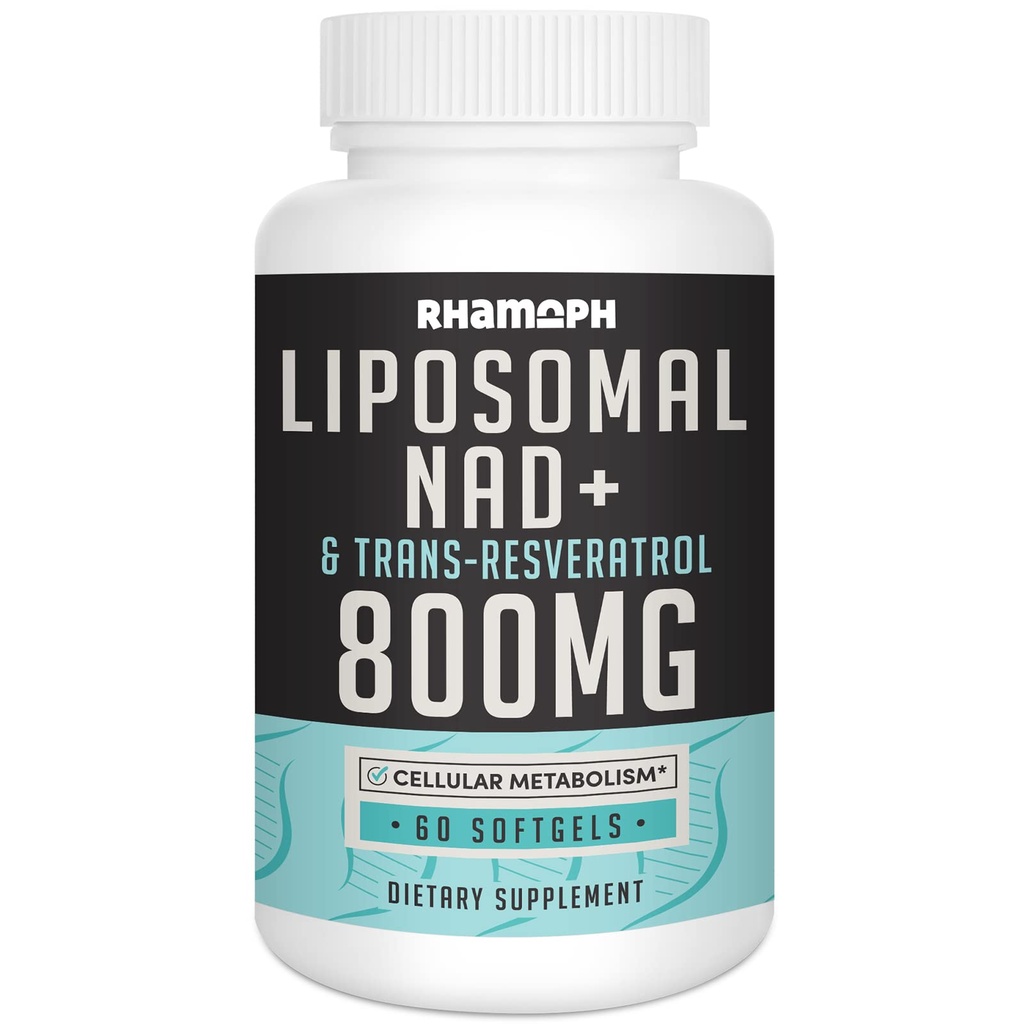 Liposomal NAD+ Trans-Resveratrol 300 mg ile 800 mg, Max Aborpsiyon, Actual NAD+ Sağlıklı Ağlama, Hücre Enerjisi, DNA Onarımı, Longevity - 60 Softgels