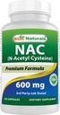 En İyi Doğallar NAC - N Acetyl Cysteine 600 mg 120 Capsules - n Acetyl cysteine - Güçlü antioksidan antioksidan antioksidan