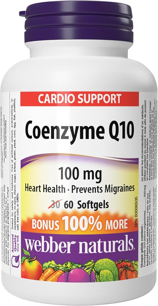 Webber Naturals Coenzyme Q10 100 mg, 60 yumuşakgel