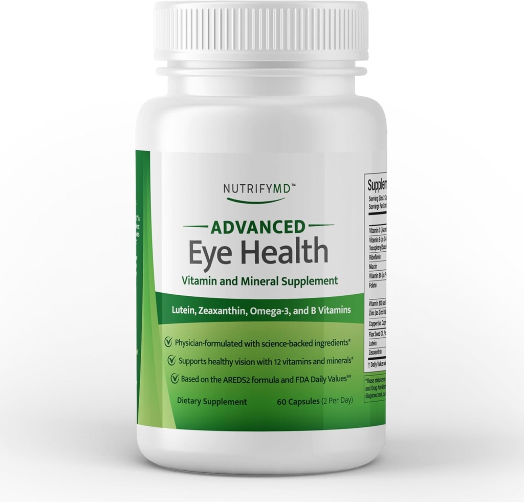 Lutein, Zeaxanthin, Omega-3 ve B Vitaminleri ile İleri Göz Sağlığı Vitamini ve Mineral Supplement with Lutein, Zeaxanthin, Omega-3, and B