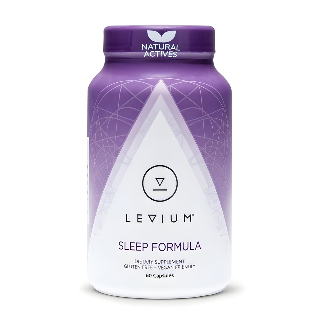 Levium Sleep Formula Supplement | Natural Relaxation Aid Capsules with Melatonin, GABA, L-Theanine, Magnezyum | 60 Kont Şişe – 30 Day Supply