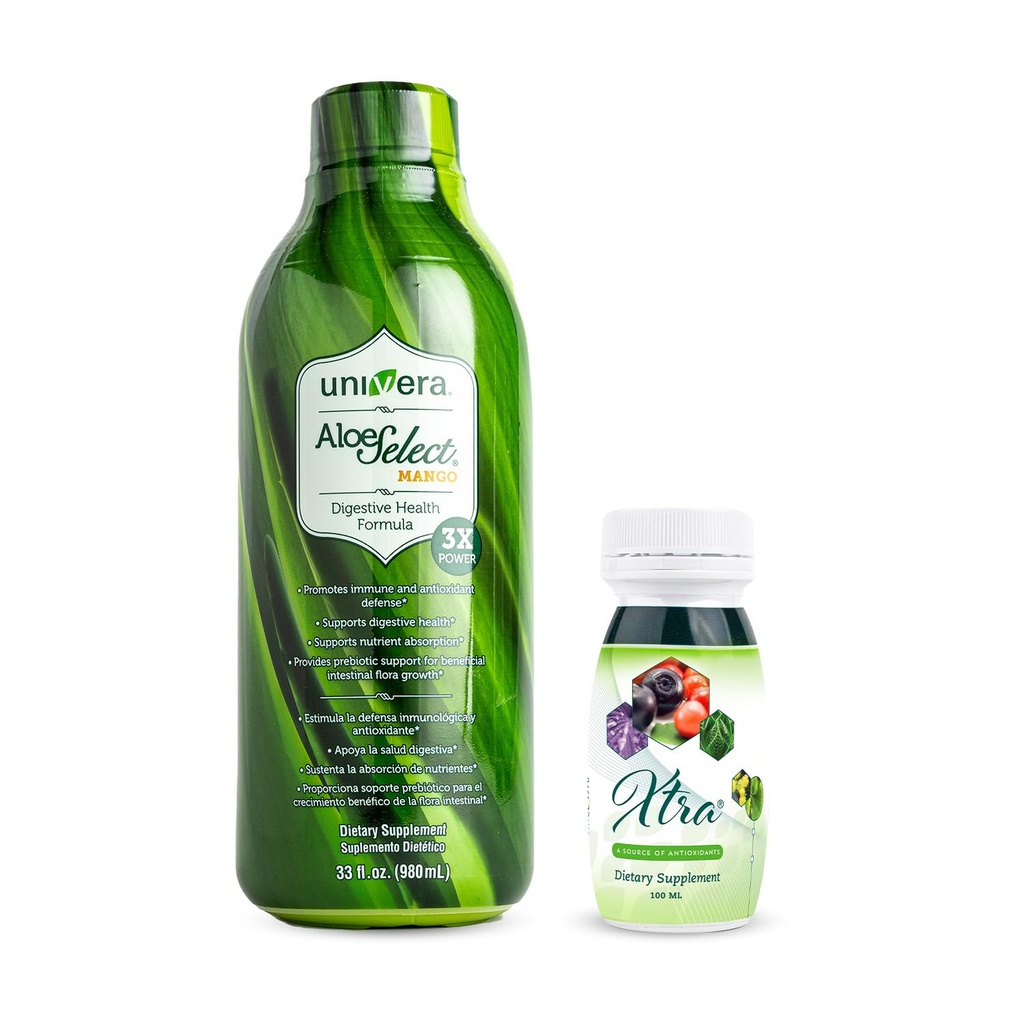 Univera to go Pack Aloe Vera Juice, Organic Aloe Vera, Mango Flavor Xtra Minis, Multimineral meyveler Kompleks, 15 Doğal Malzemeler,