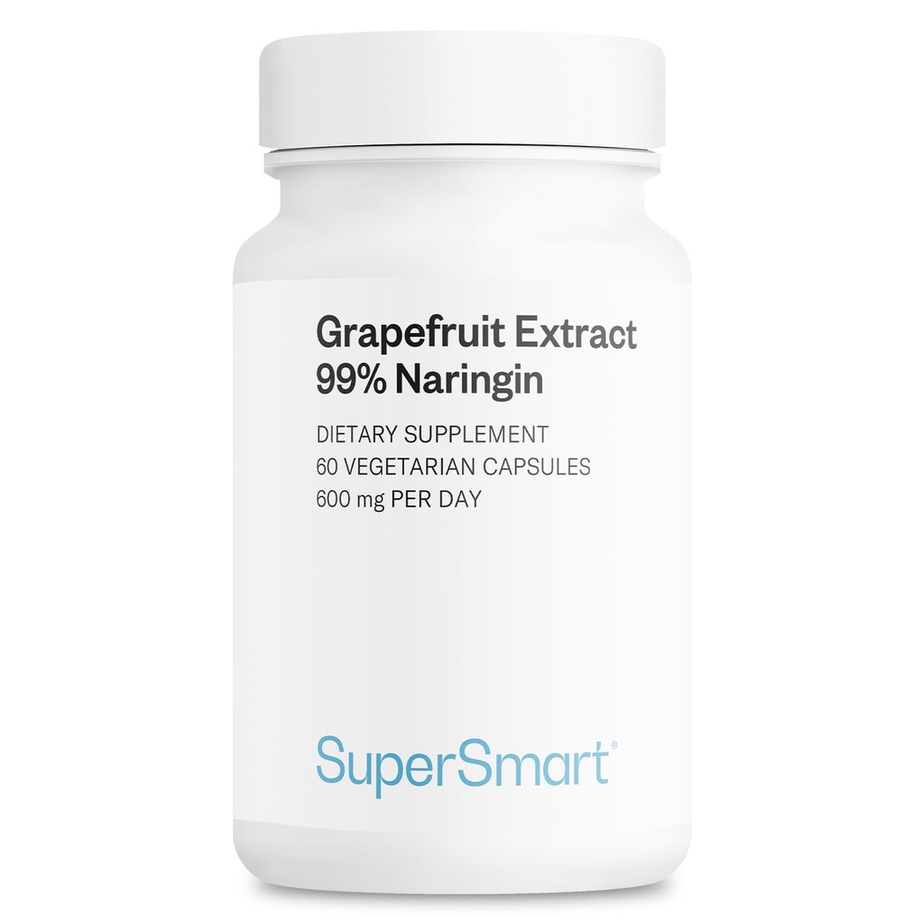 Supersmart - Grapetis günde 600 mg (99% Naringin) - Yüksek Potency GSE Supplement | Non-GMO & Gluten Free - 60 Vegetarian Capsules