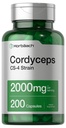 Horbäach Cordyceps Mushroom Capsules | 200 Count | CS-4 Strain Cordyceps Sinesis | Non-GMO Herbal Supplement