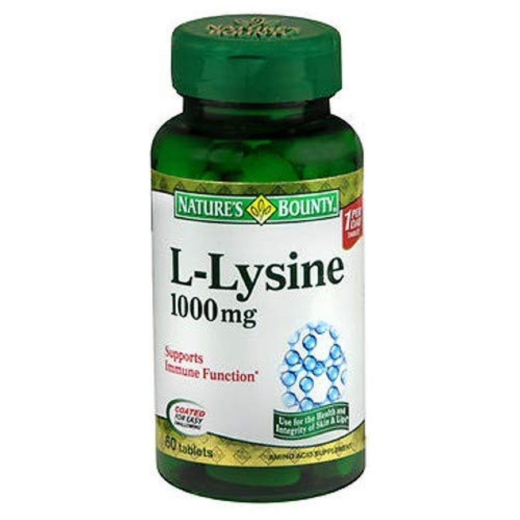 Nature's Bounty L-Lysine 1000 mg Tabletler 60 ea (Pazar 12)