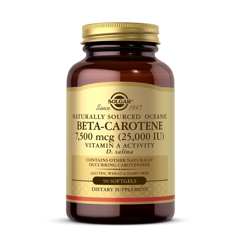 Solgar Oceanic Beta-Carotene5.000 IU - 90 Softgels - Potent Antioksi -% 100 Doğal Pro-Vitamin A - Gluten Free, Dairy Free - 90 Hizmetler
