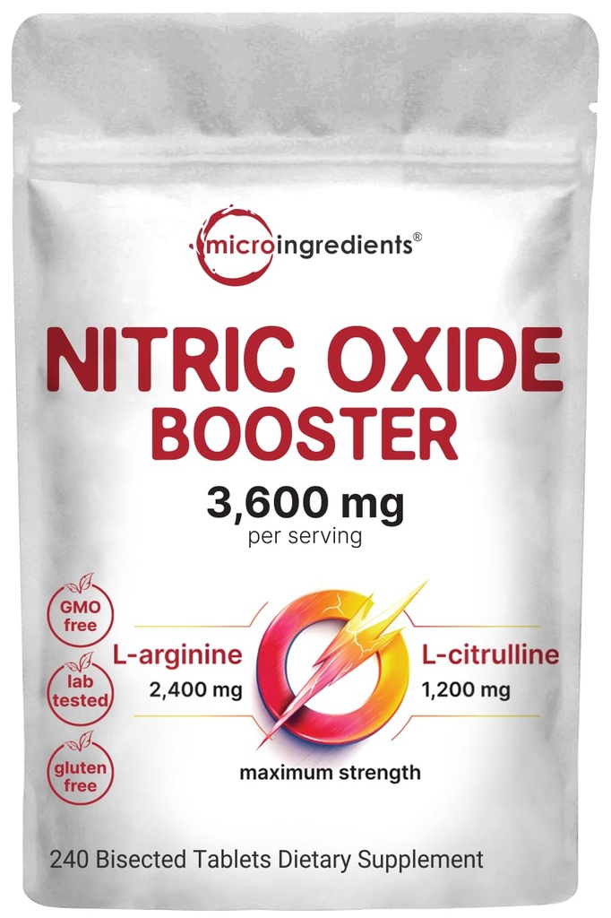 Erkekler ve Kadınlar 3,600 mg, 240 Bisected Tabletler | 80 Servisler | Max Strength Nitrik Hoffman L-Arginine & L-Citrulline | Kas, Circulation & Heart Health Support