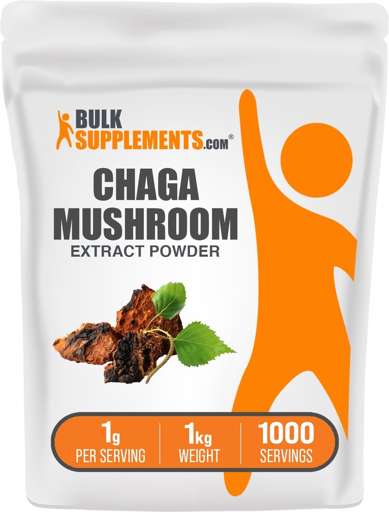 BulkSupplements.com Chaga Mushroom Extract Toz - Mushroom Supplement, Chaga Mushrooms - hizmet başına Chaga Toz Ekstraksiyonu 1000 mg, Gluten Free (5 Kilograms - 11 lbs)